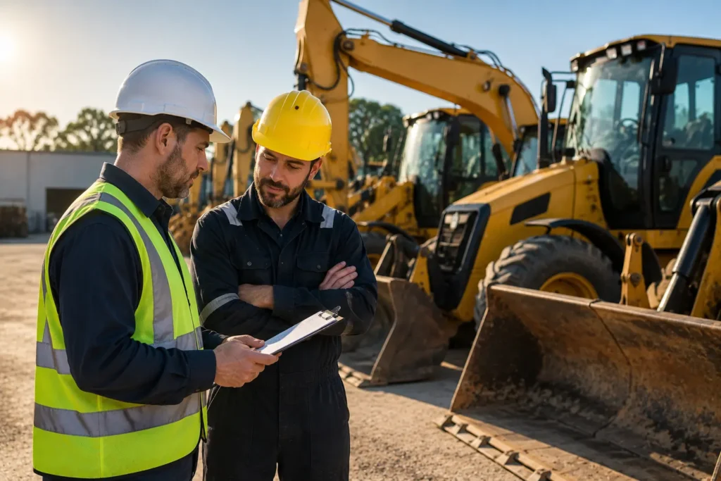 Supervisor reviewing Equipment maintenance